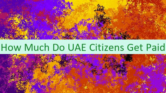 How Much Do UAE Citizens Get Paid 🇦🇪