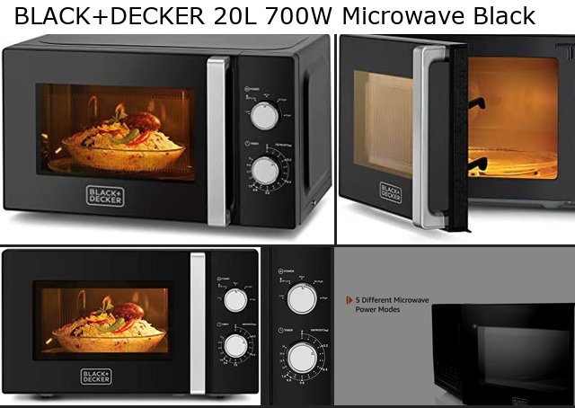 BLACK+DECKER 20L 700W Microwave Black 