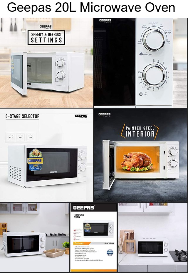 Geepas GMO1894 20L Microwave Oven