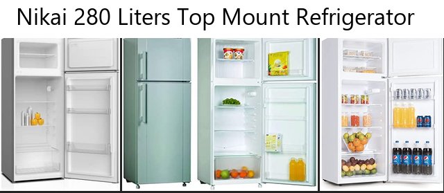 Nikai 280 Liters Top Mount Refrigerator, White