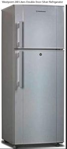 Westpoint 240 Liters Double Door Silver Refrigerator, Spacious Freezer Compartment, Wired Shelves