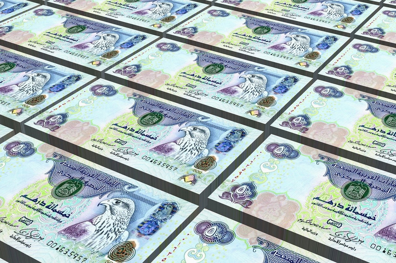 Dubai UAE Currency from PixaBay, user pixellinestudio 