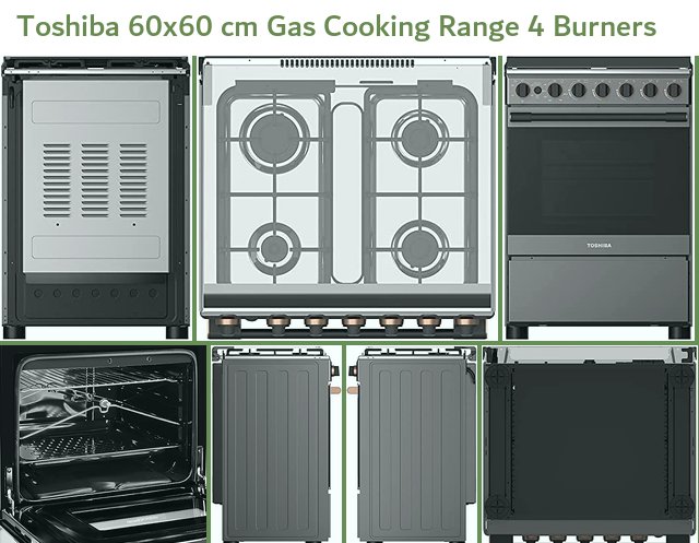 Toshiba 60x60 cm Gas Cooking Range 4 Burners