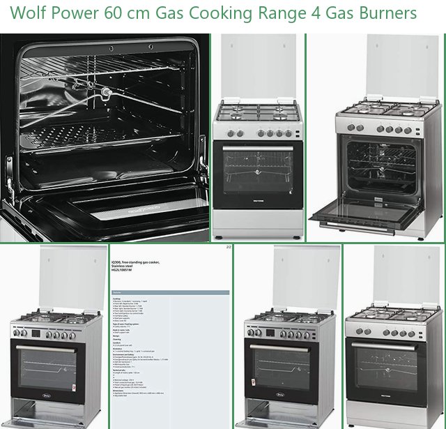 Wolf Power 60 cm Gas Cooking Range 4 Gas Burners